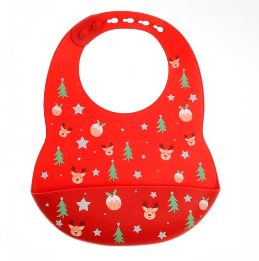 Christmas Reindeer Silicone Baby Bib
