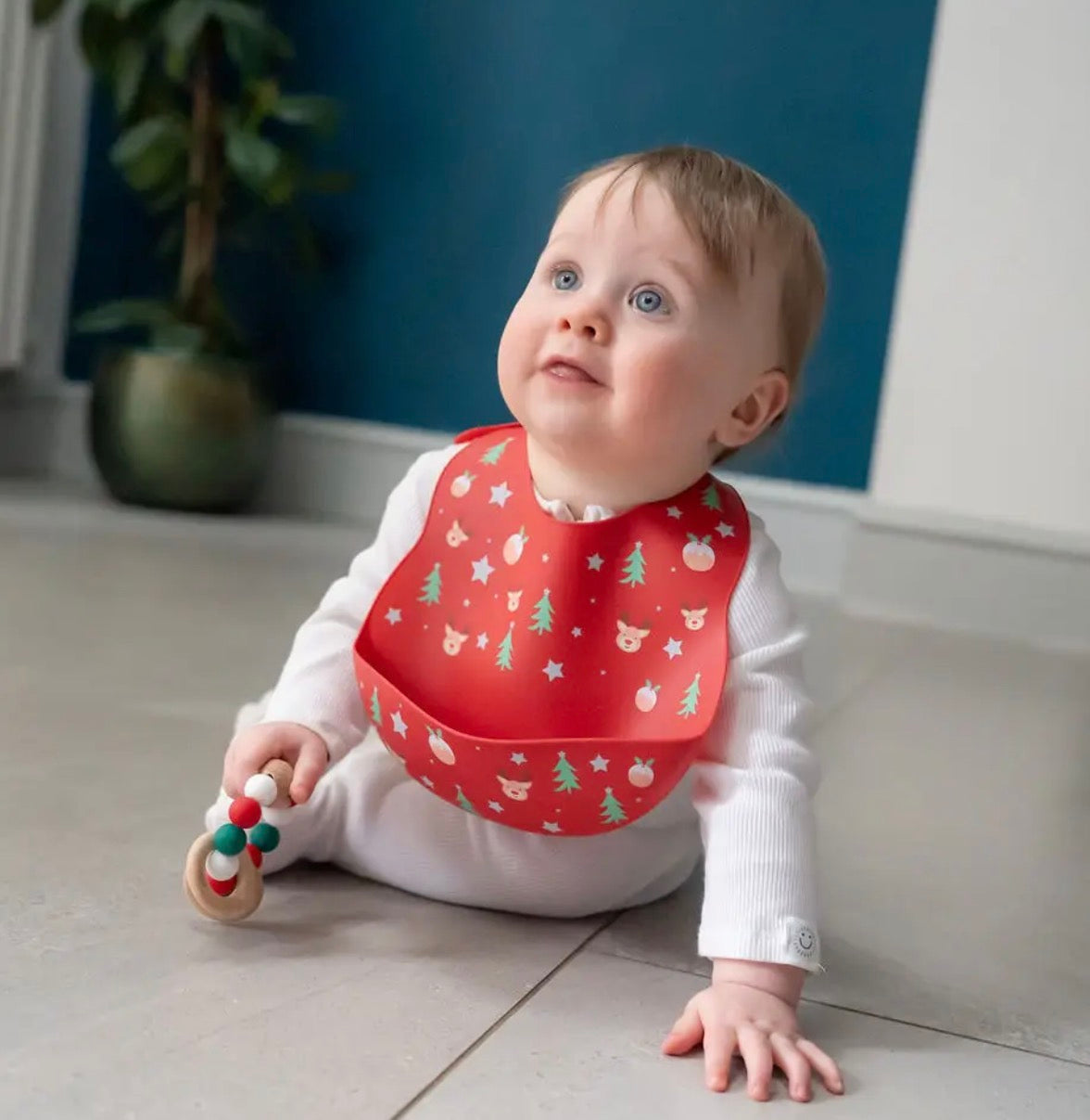 Christmas Reindeer Silicone Baby Bib