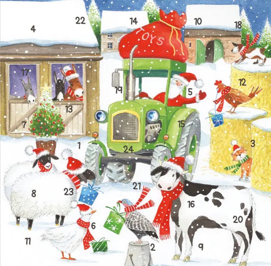 Christmas on the Farm Advent Calendar Card - Charity Card