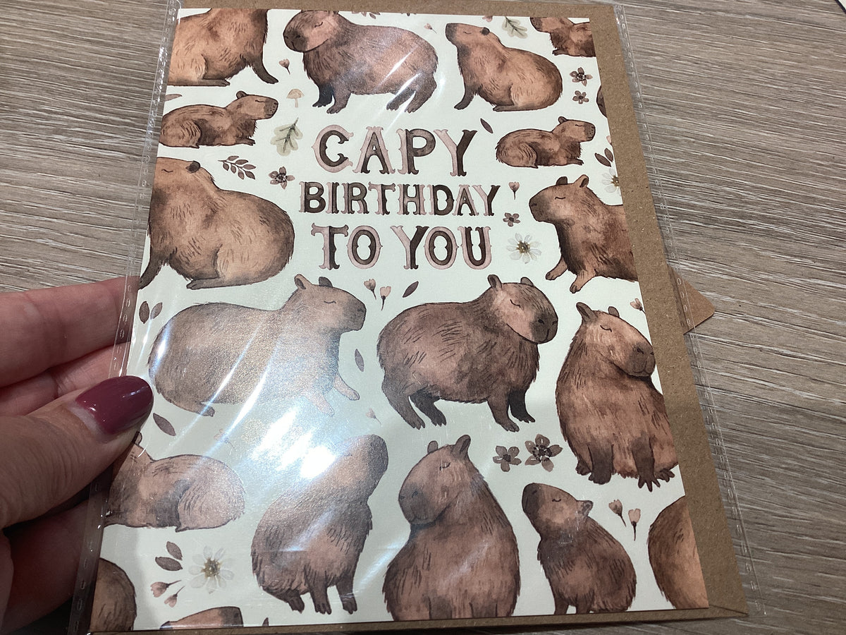 Capy Birthday to you - Birthday Card by Artist Elena O’Neil