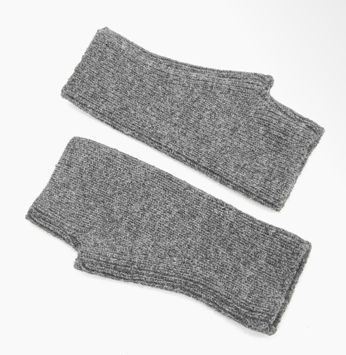 Dark grey knitted wrist warmers