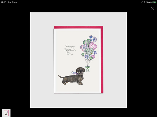 Dachshund & Hearts Mother's Day Card - 'happy Mother's Day'