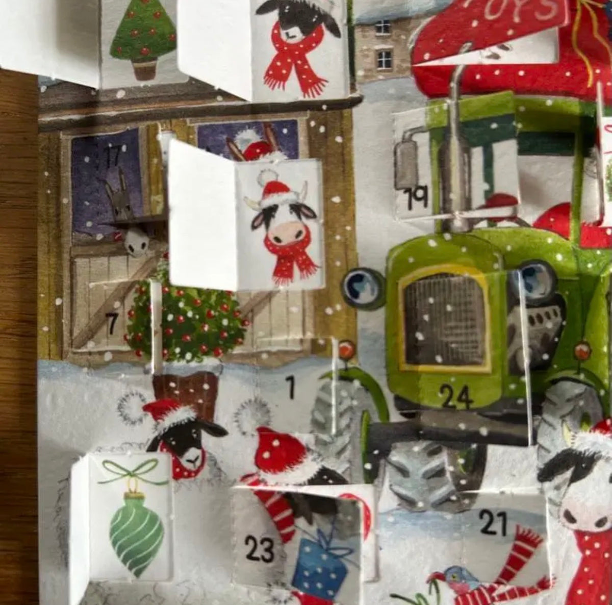 Christmas on the Farm Advent Calendar Card - Charity Card