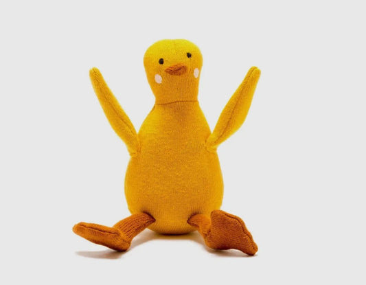 KNITTED ORGANIC COTTON SMALL YELLOW DUCK TOY
