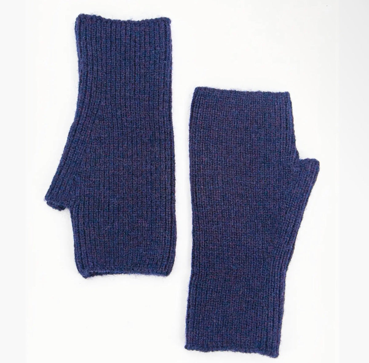 Navy knitted wrist warmers