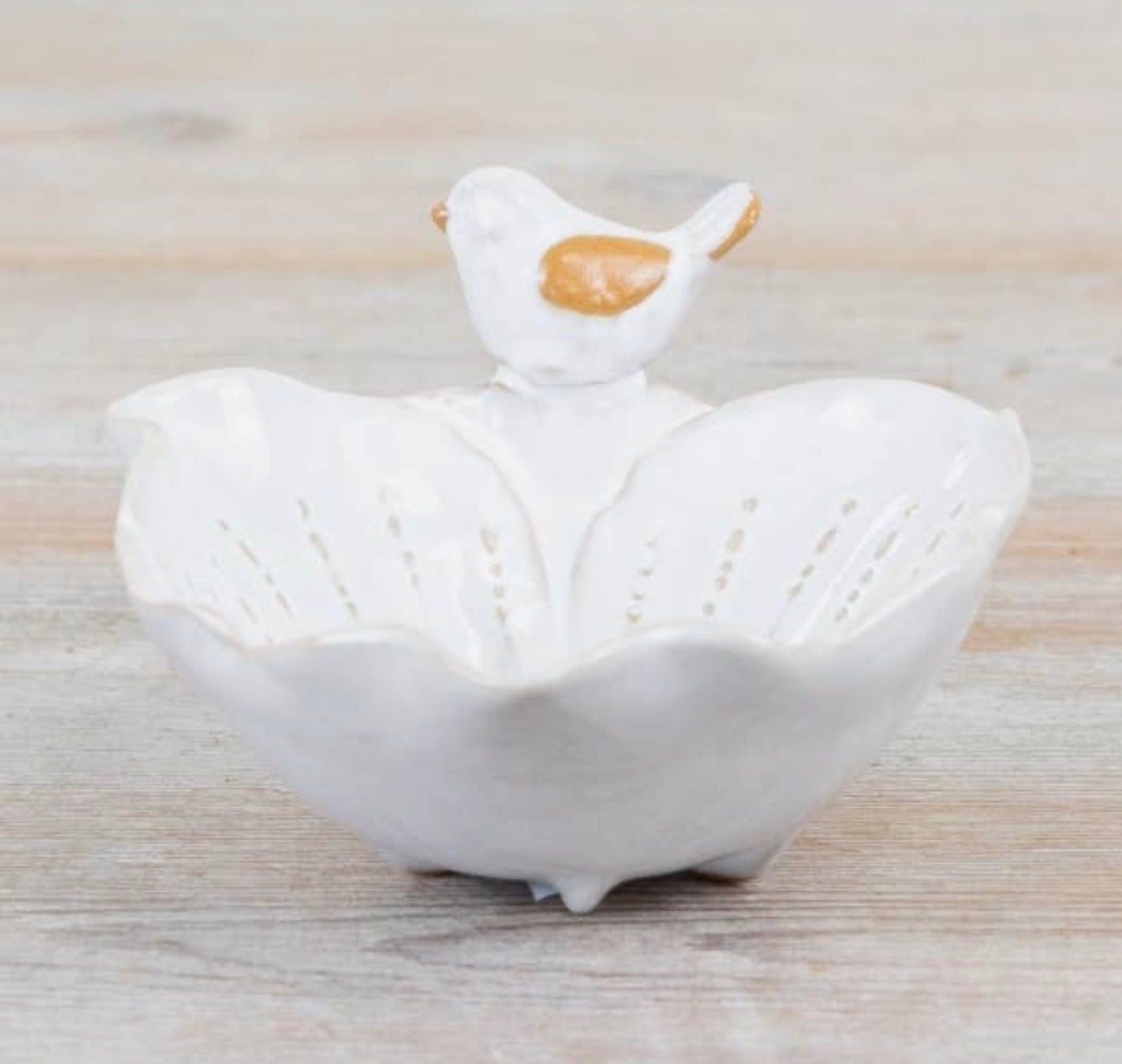 Bird & Flower Ceramic Trinket Dish – 15cm