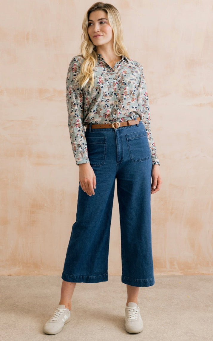 AMELIA DENIM CROPPED WIDE LEG JEANS