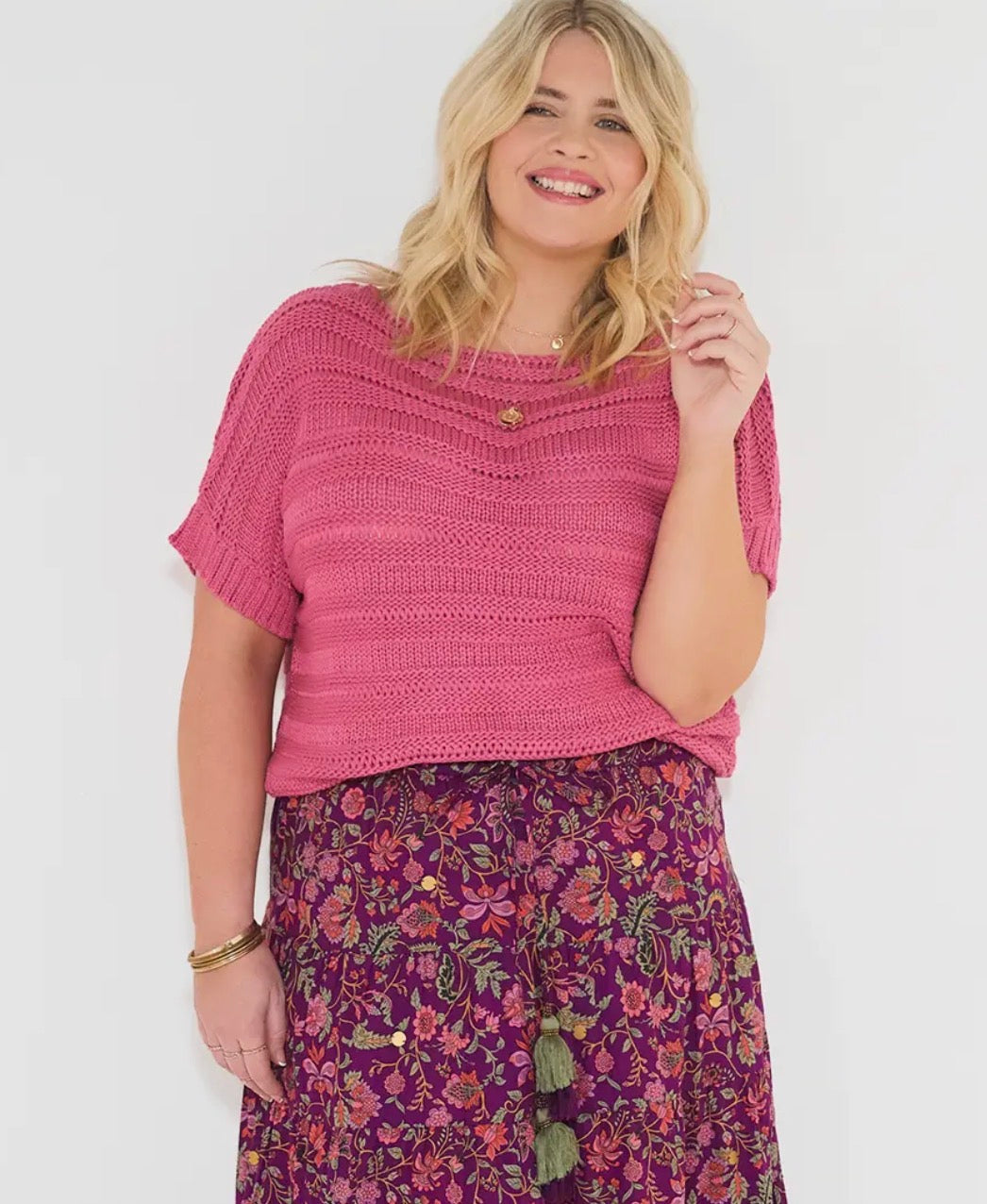 Summer Days Short Sleeve Knit Top