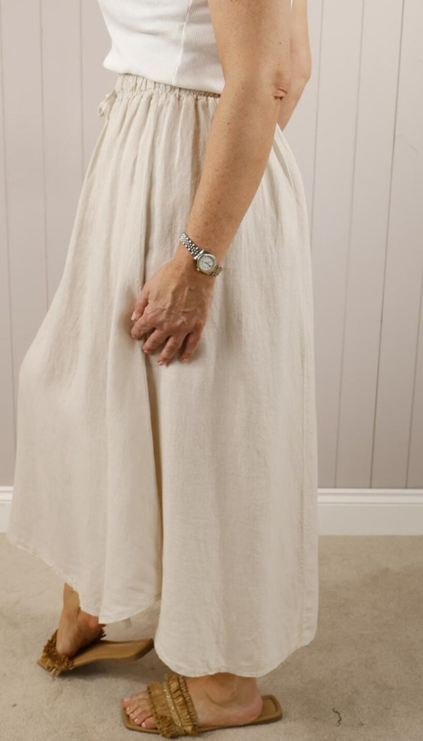 Dolly Linen Tie Waist Skirt