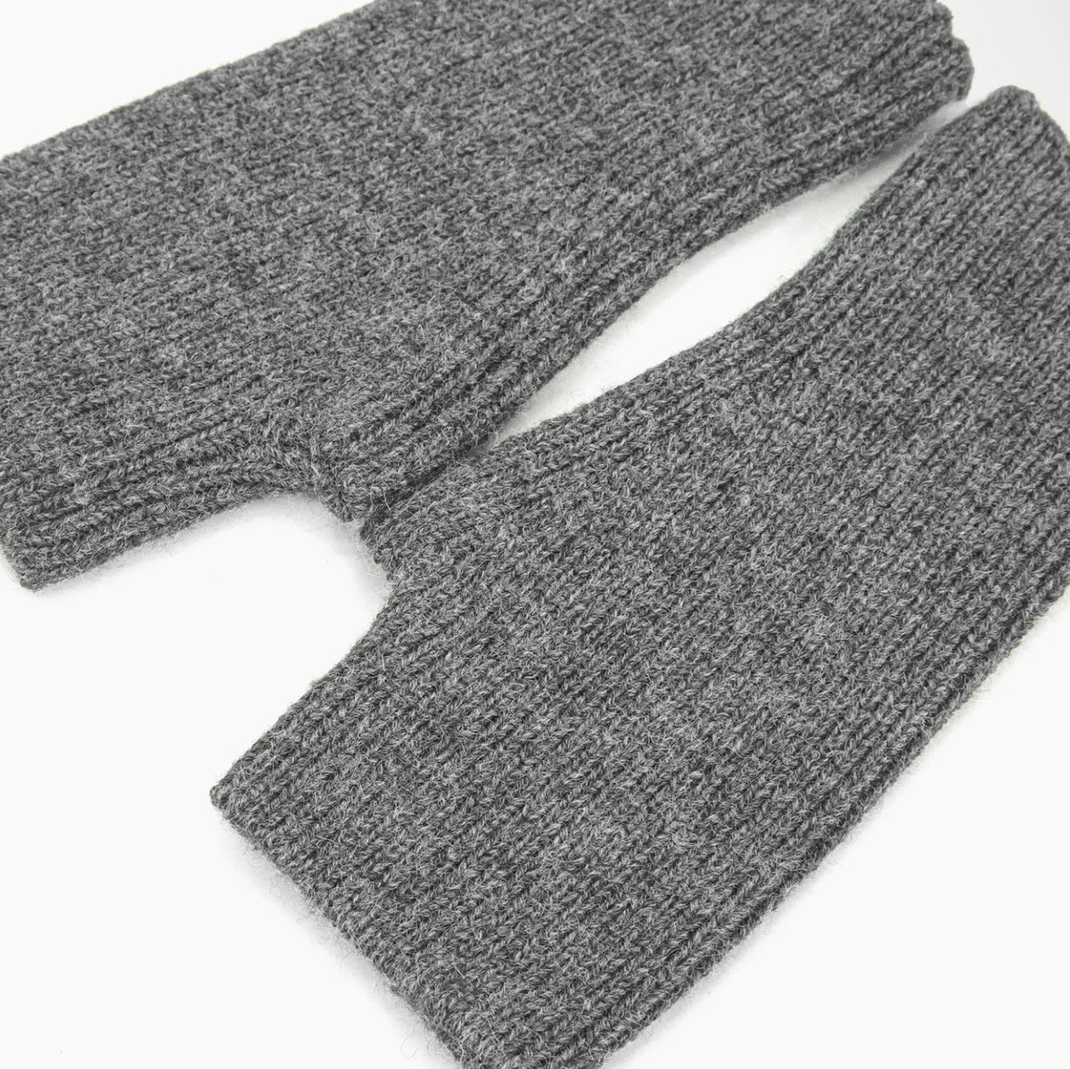 Dark grey knitted wrist warmers
