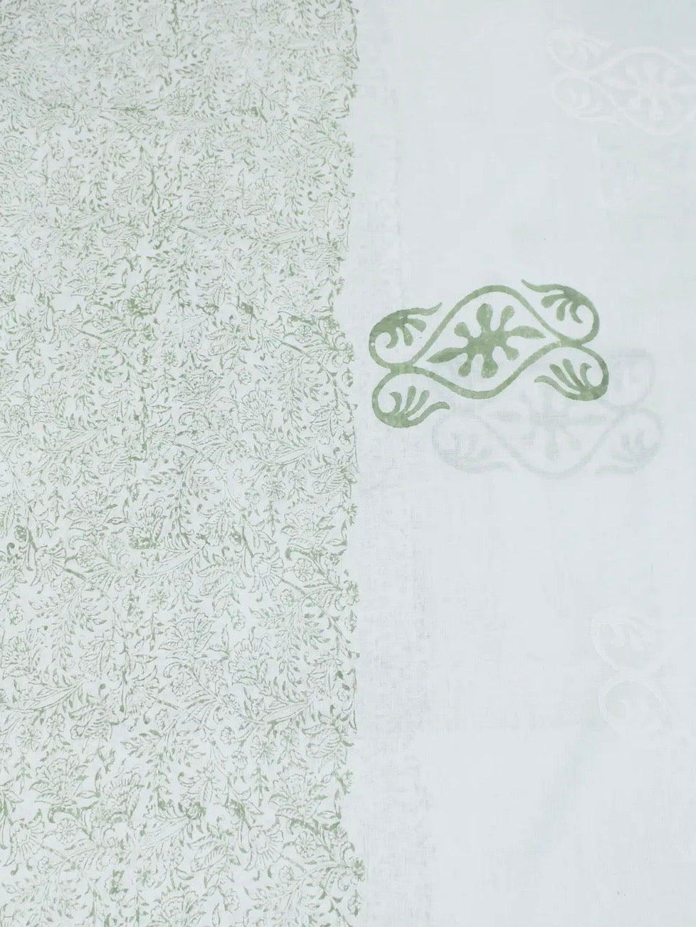 Block Printed Cotton Scarf (green)
