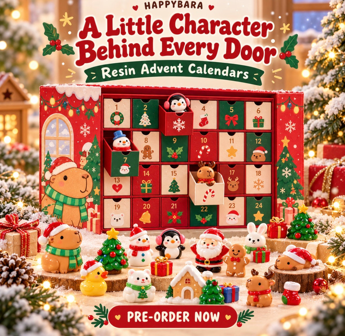 Happybara Christmas Resin Advent Calendar – 24 Little Surprises | Pre-Order
