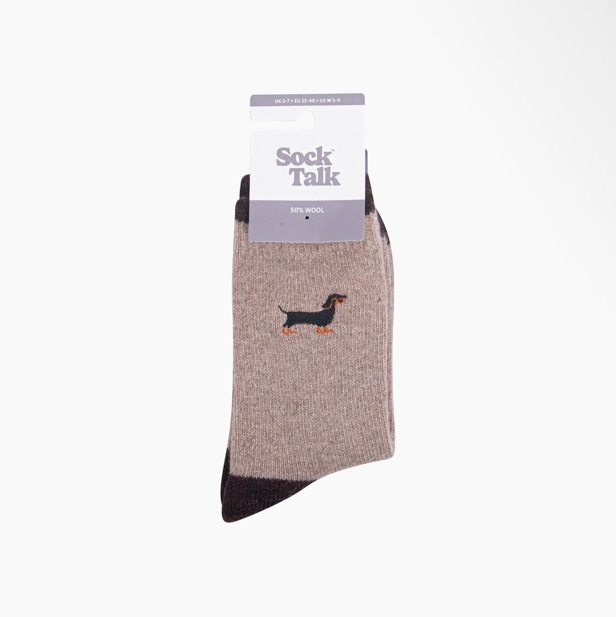 Sausage Dog Embroidered Wool Socks