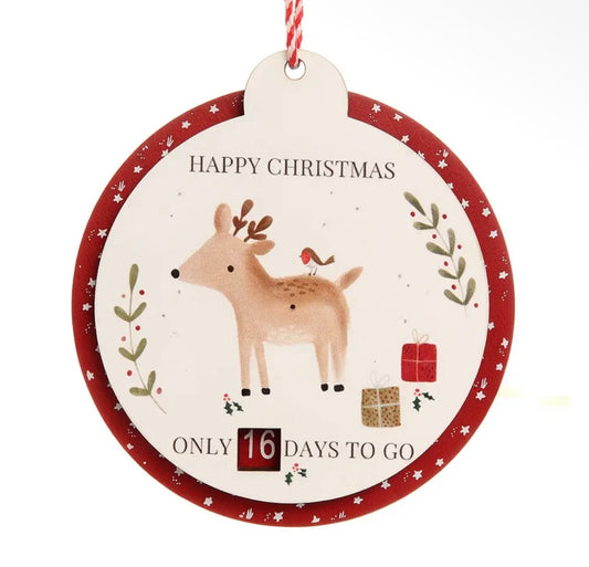 Christmas Reindeer Countdown Hanging Decoration