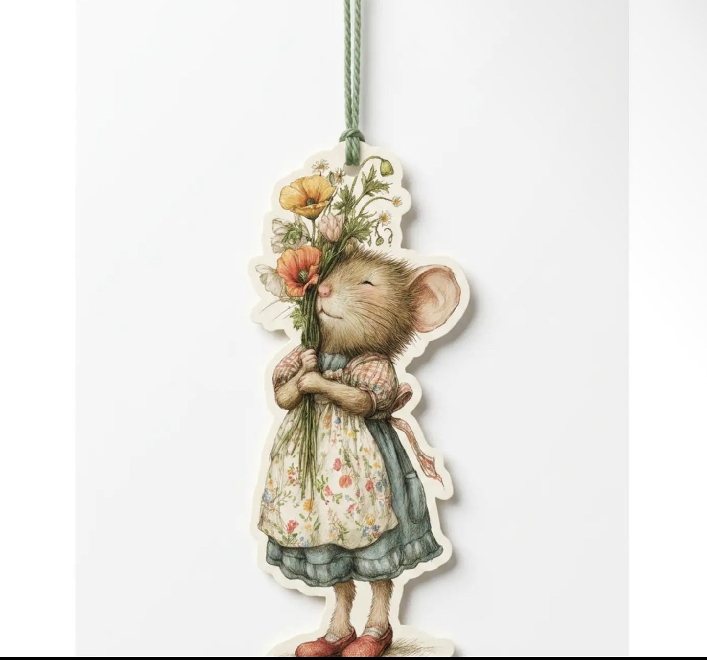 Hanging Card - Poppy Flower Vole