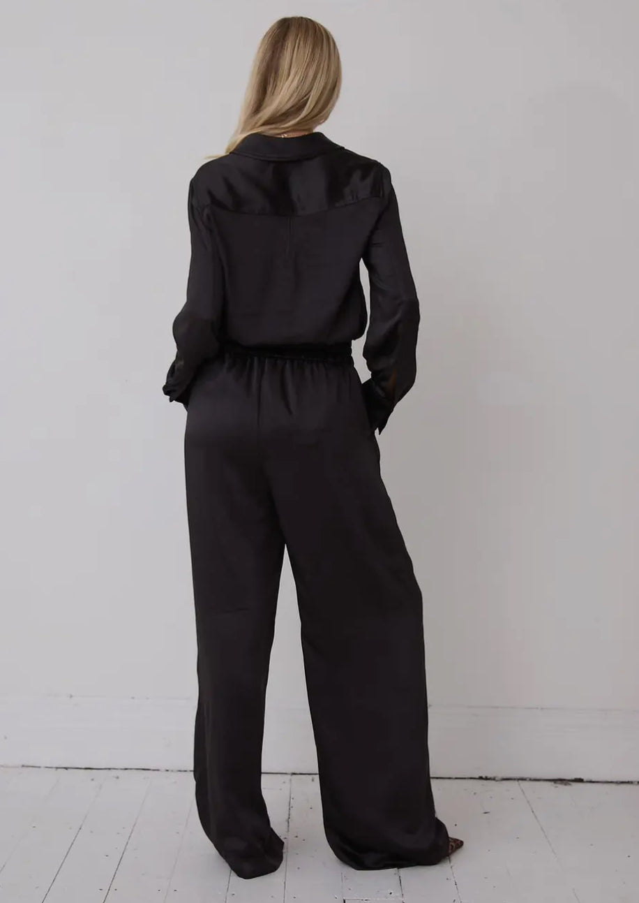 Black Luxe Satin Shirt