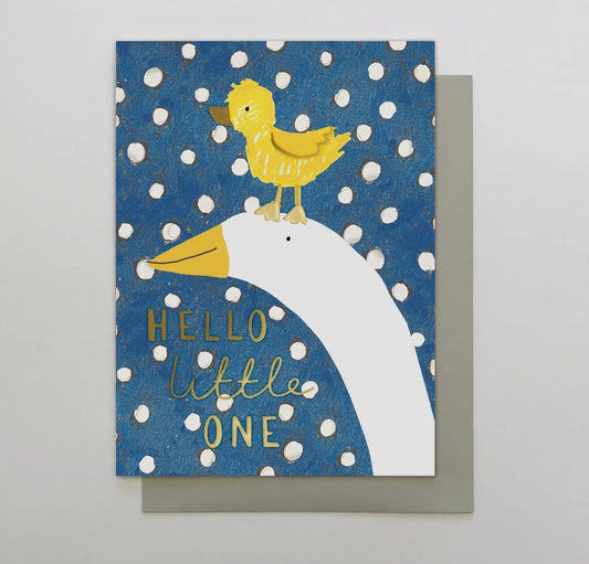 Blue Hello Little One - New Baby Card