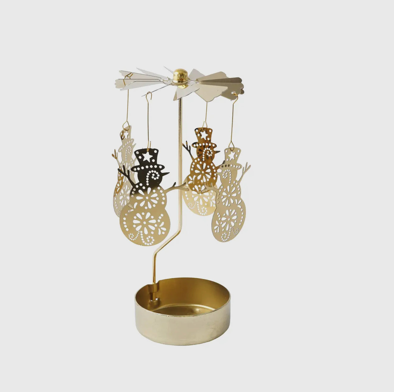 Gold Snowman TEALIGHT Spinner