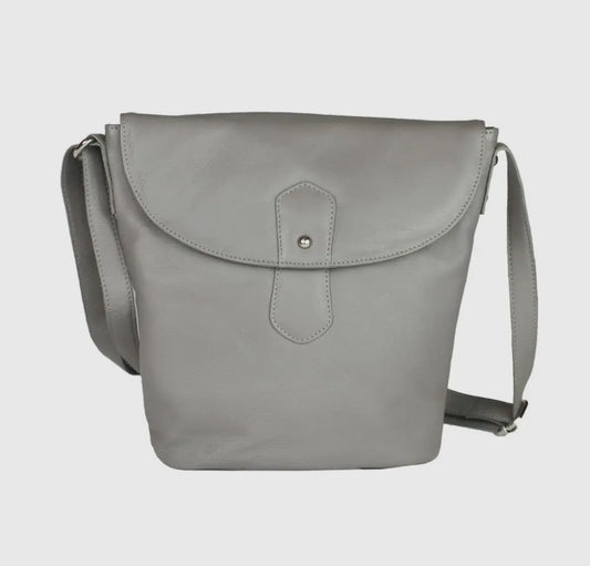 Demi Light Grey Cross Body Leather Handbag