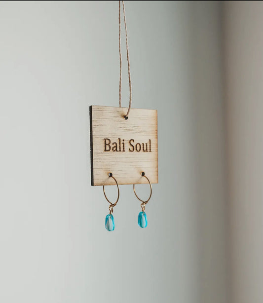 Blue Breeze Aqua Drop Hoop Earrings