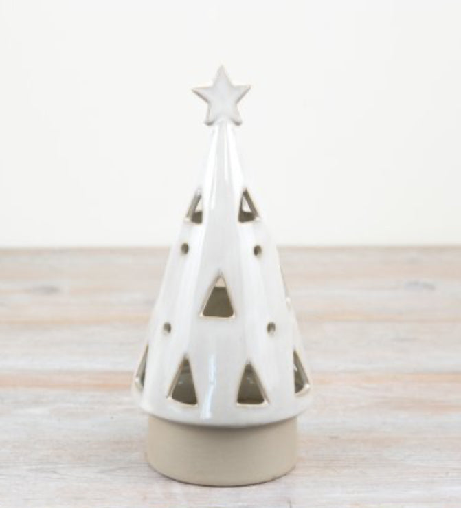 White Ceramic LED Tree 23.5cm