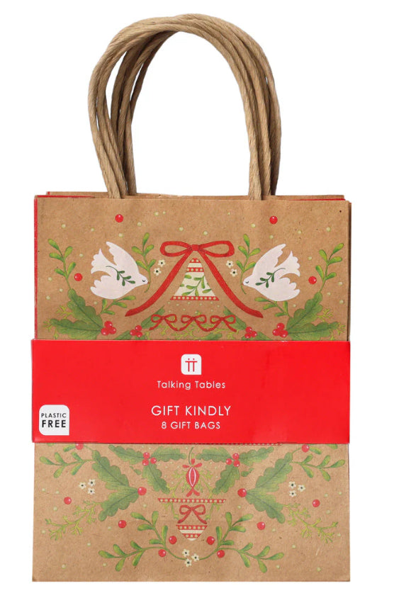 Christmas Gift Bags - 8 pack Folklore Design