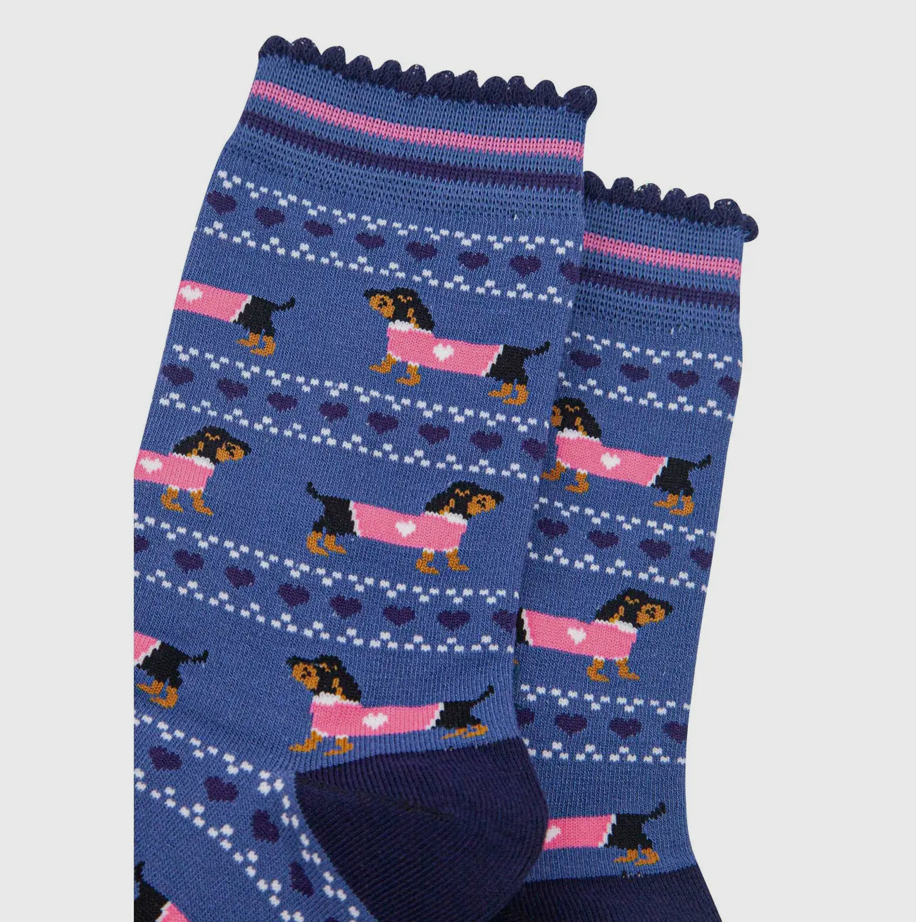 Ladies Bamboo Socks - Sausage dog in jumper