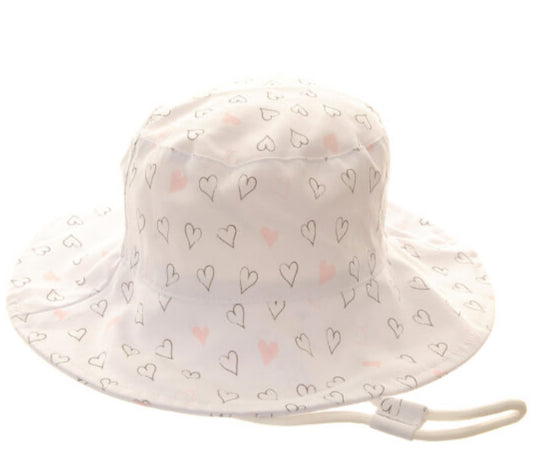 Hearts Sun Hat - 0 - 12 months