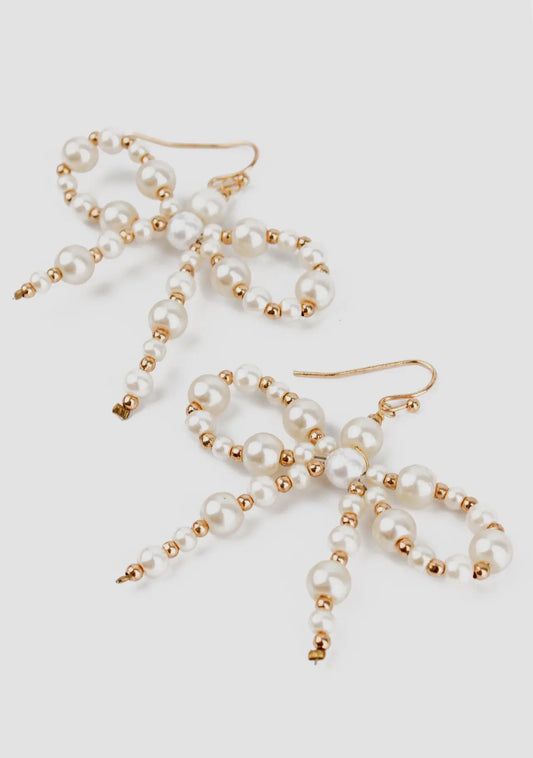 My Doris Pearl Bow Earrings