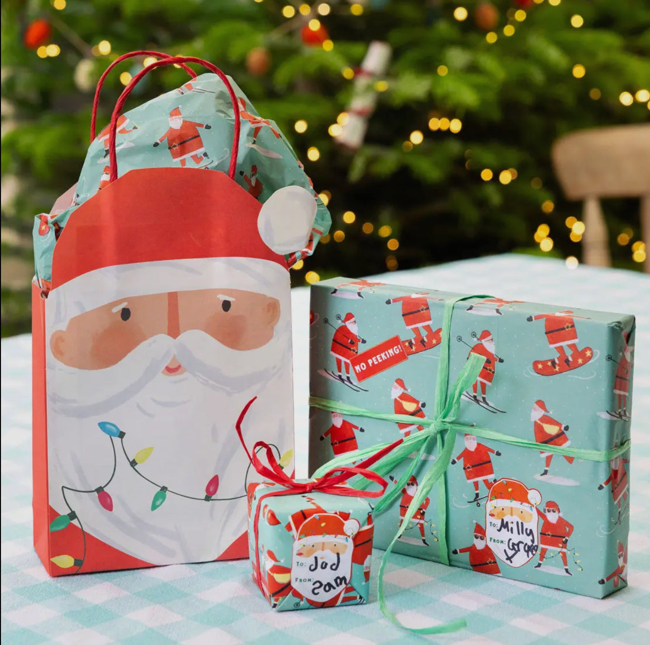 Santa Christmas Gift Bags - Pack of 8