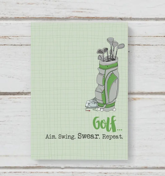 A6 Golf - Aim Swing Swear Repeat Note Book