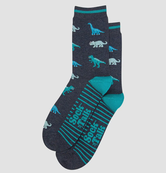Men’s Bamboo Socks - Blue dinosaurs
