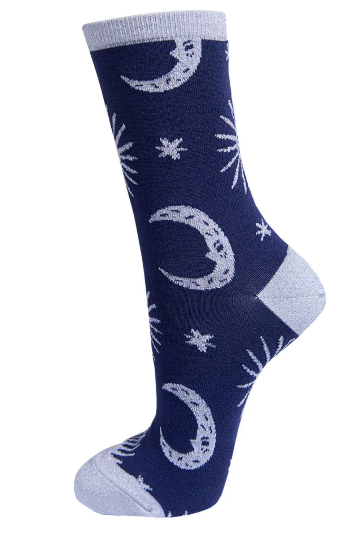 Women’s Bamboo Socks - Celestial blue & silver
