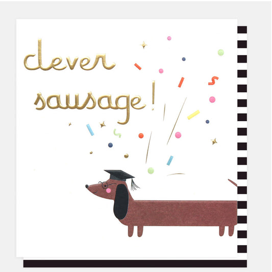 Clever Sausage Graduation Card with Sausage Dog