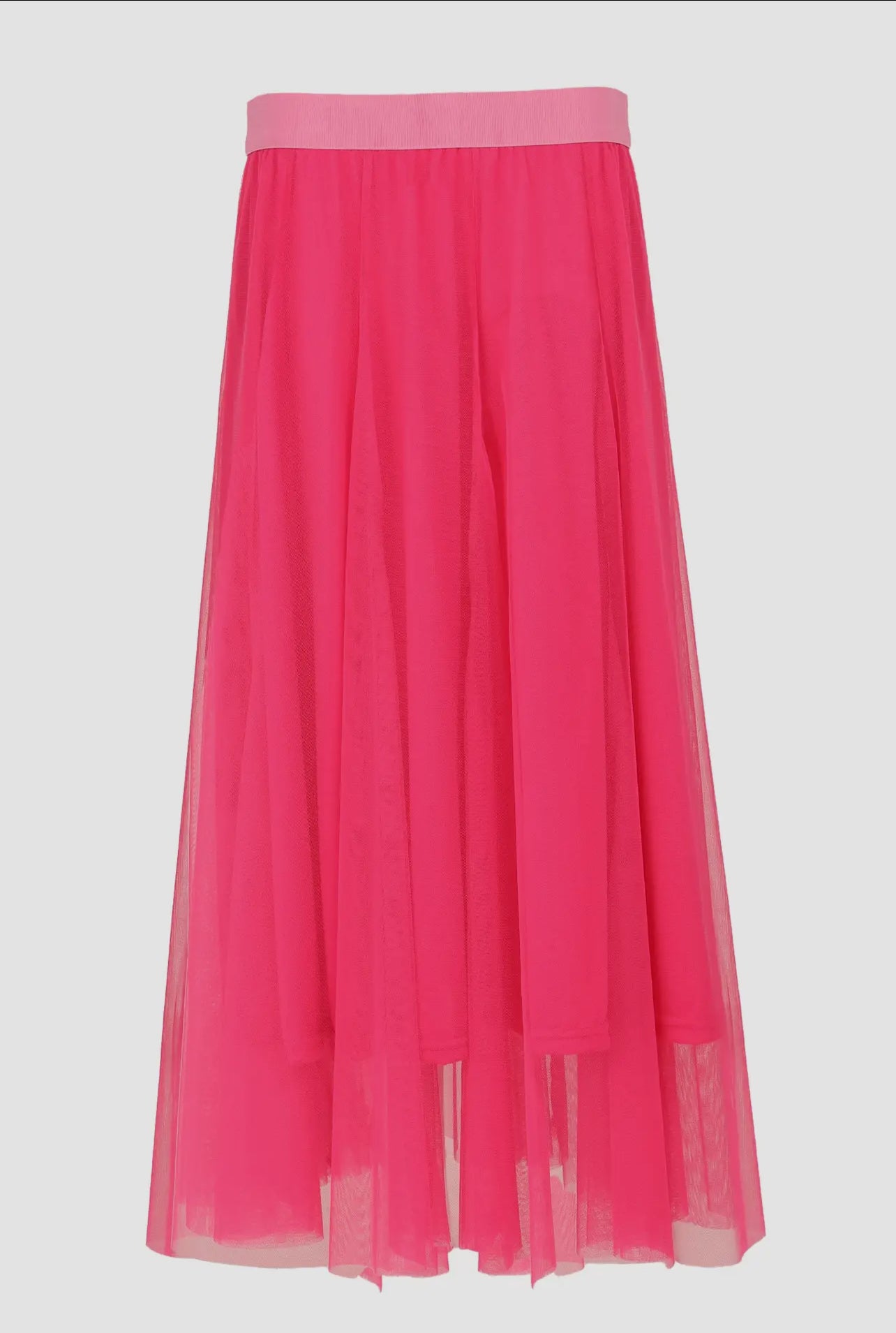 Tulle Swing Midi Skirt - Pink