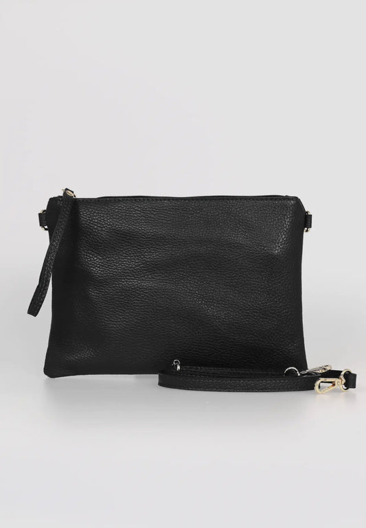 Black Clutch Bag - Italian Leather