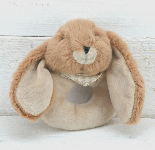 Baby Soft Rabbit Rattle - brown