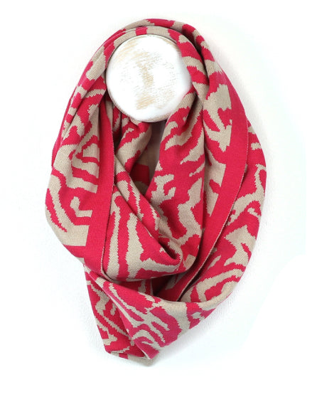 Raspberry mix recycled blend animal stripe snood