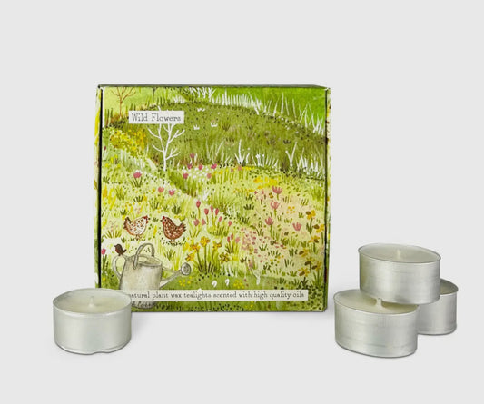 Scented Tealights in Illustrated Gift Box