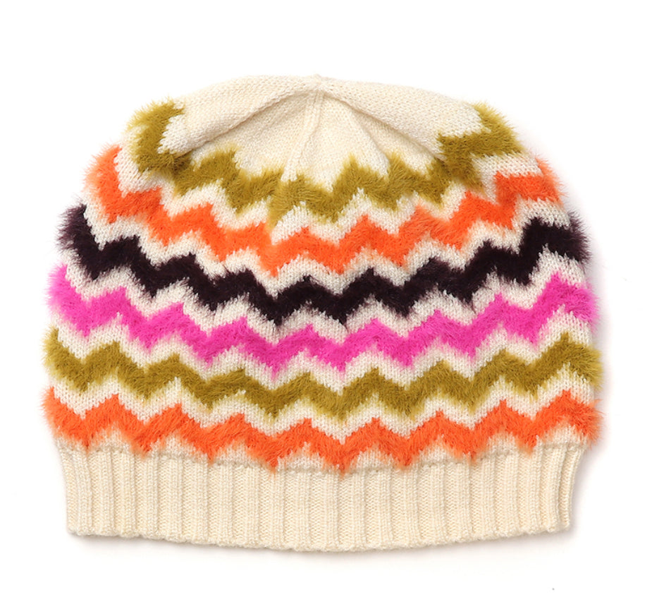 Super soft multi mix chevron beanie hat