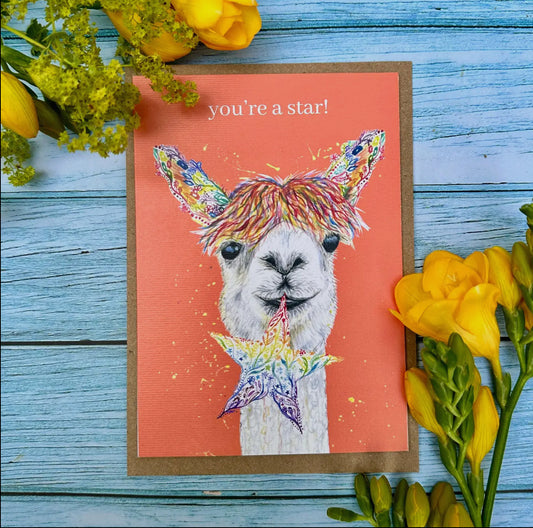 Jenn winnett - your a star lama card