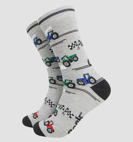 Men’s Bamboo Socks - Racing Tractors