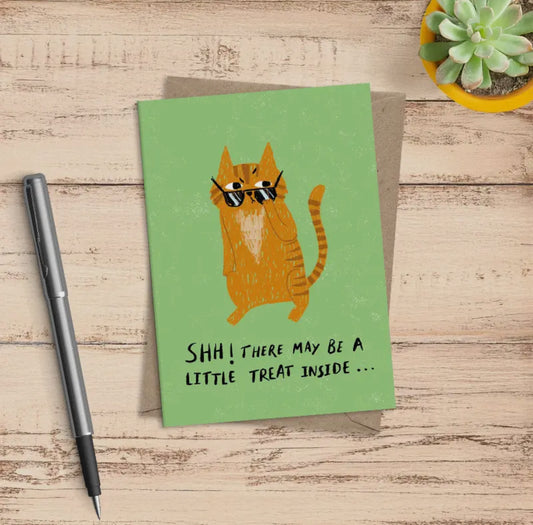 Mini Card - shh! There may be a treat inside
