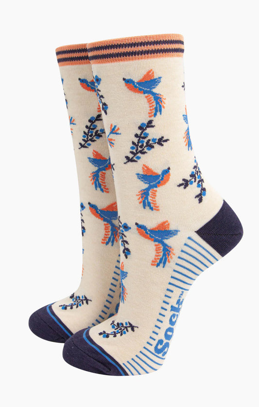 Ladies Bamboo Socks - Hummingbirds