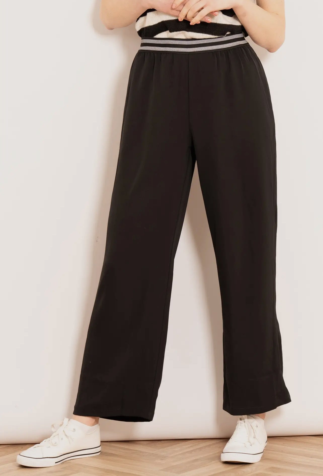 Amber Black Wide Leg Trouser