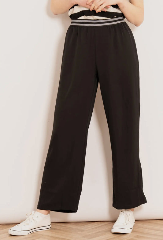 Amber Black Wide Leg Trouser