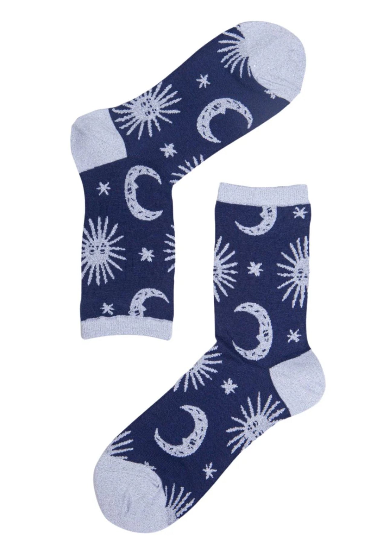 Women’s Bamboo Socks - Celestial blue & silver