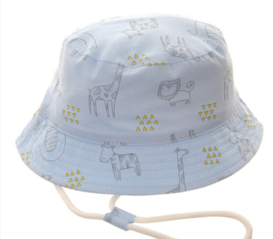 Blue Safari Sun Hat - 0 - 12months