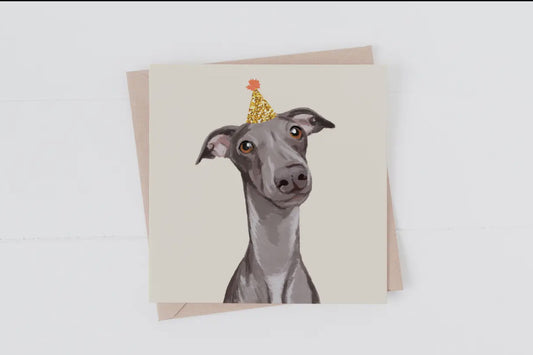 Greyhound Party Dog Card