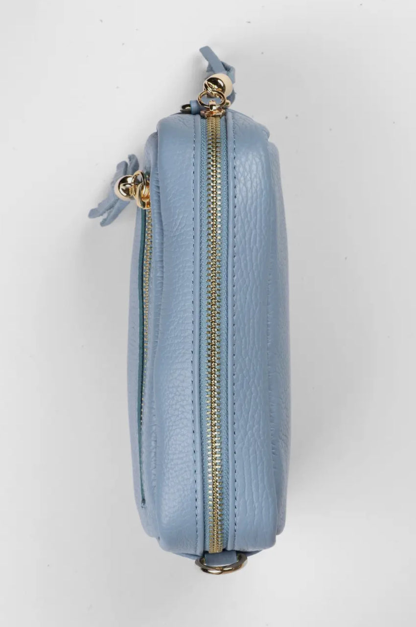 Blue Camera Bag - Leather Cross Body Bag